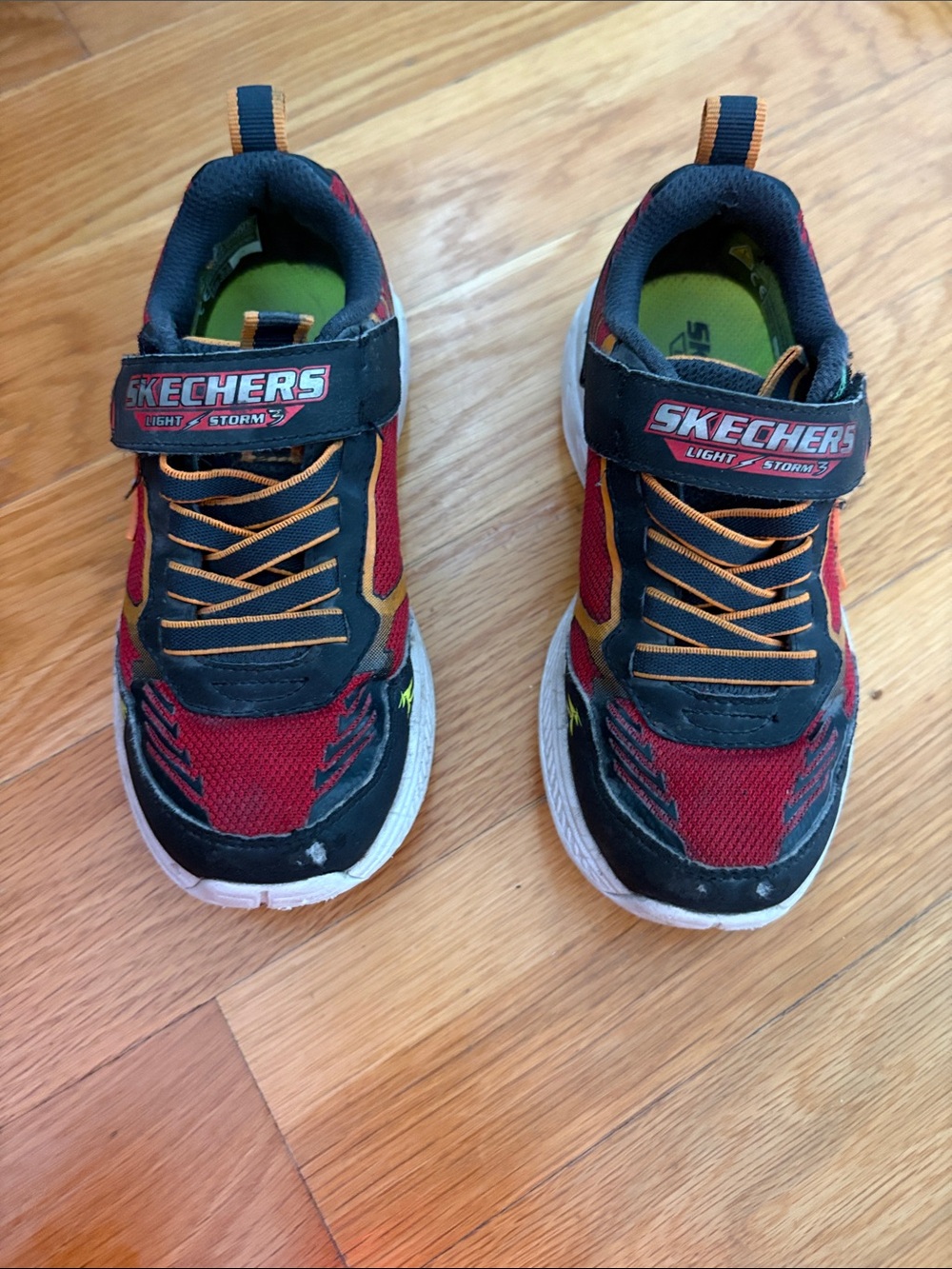 Skechers Kids Red, Black and Orange Light-Up Sneakers